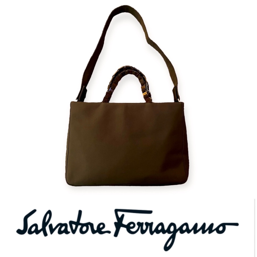 Authentic Ferragamo Vintage Nylon Tote Bag